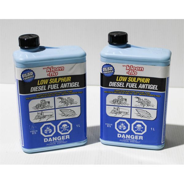 TWO SEALED KLEEN-FLO DIESEL FUEL ANTI-GEL 1L