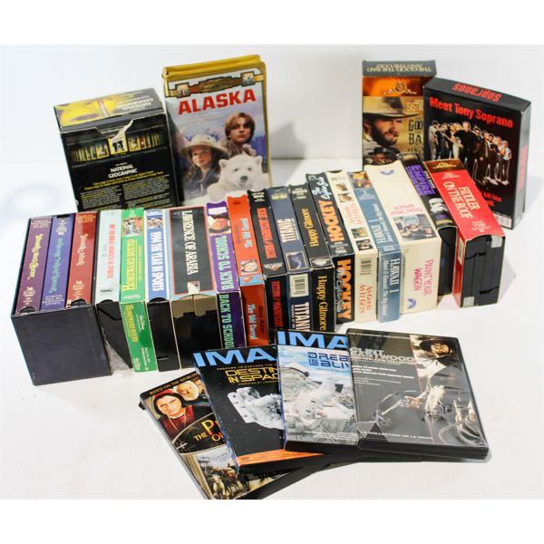 LARGE BOX OF VHS & DVD MOVIES