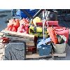Image 1 : PALLET - JERRY CANS & TOOLS BOXES, LAWN EDGING ETC