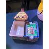 Image 4 : Vintage House Shaped Ashtray, Mr, Peanut Container, Two Green Compote Dishes, Golden Retriever Figur