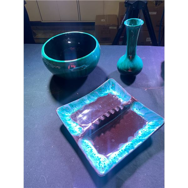 Blue Mountain Pottery Ashtray, Vase & Bowl