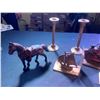 Image 2 : Brass Candle Holders, Brass Ships, Rodeo Rider Book Ends, Decorative Horse, Brass Lantern & Mini Rem