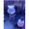 Image 2 : Milk Glass Oil Lanterns, Urn & Vase, Three Beautiful Plates