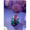 Image 3 : Kosmos Brenner Emerald Green Kerosene Lamp w Brass Reflector, Uranium Glass Bowl, Abalone Shell, Bro