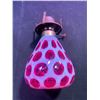 Image 4 : Fenton Coin Dot & Cranberry Coloured Kerosene Lamps