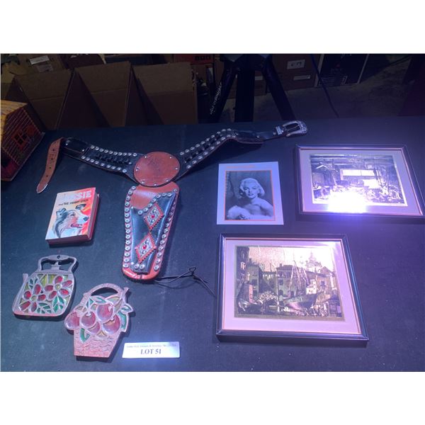 Wild Bill Hickok Toy Gun Belt Holster, Old Boat Works & Little Boatyard Pictures by Lionel Barrymore