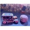 Image 5 : Litho Marx Old Jalopy Wind Up Toy Truck, Tin Truck, Leather Baseball & Cracker Jack Tin