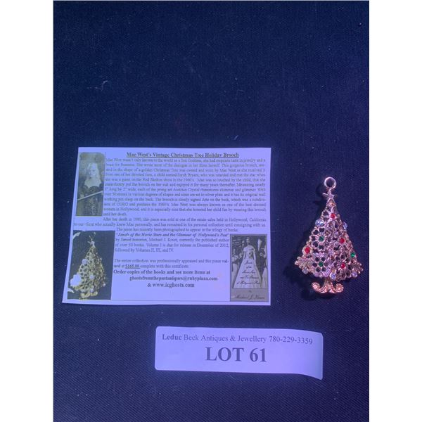 Mae West Vintage Christmas Tree Holiday Brooch