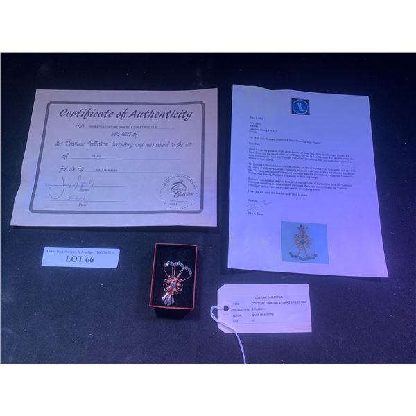 Titanic Movie Diamond & Topaz Costume Brooch w Certificate of Authenticity