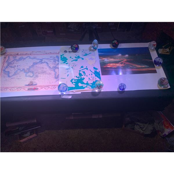 Ekati Diamond Mint Poster, BHP Ekati Mine Map & Captain Cook Around the World Map