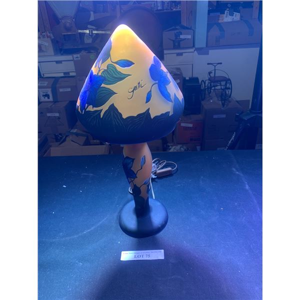 Galle Royal Blue & Gold Mushroom Lamp
