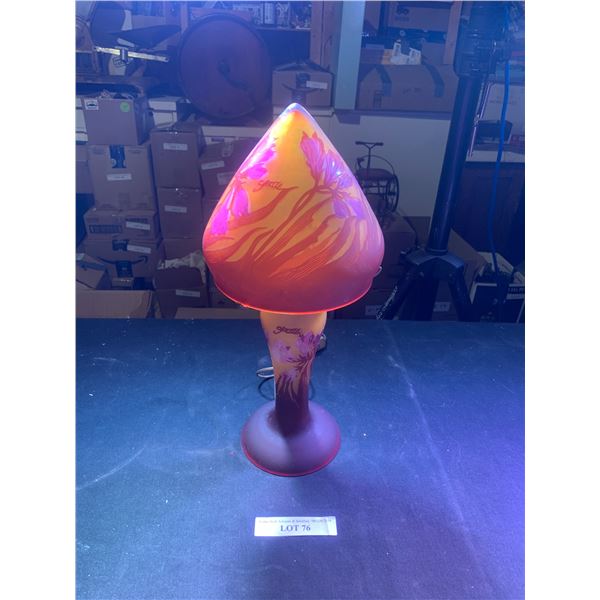 Beautiful Yellow & Pink Galle Mushroom Table Lamp