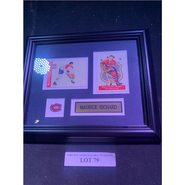 Maurice Richard Montreal Canadiens 2 Card Hockey & Pin Framed Collection