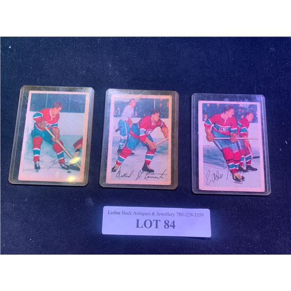 Vintage Montreal Canadiens Hockey Cards - Ken Mosdell 33, Dollard St. Laurent & Eddie “Spid
