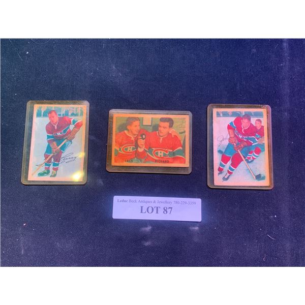 Montreal Canadiens Floyd “Busher” Curry 35, Elmer Lach & Maurice “Rocket[