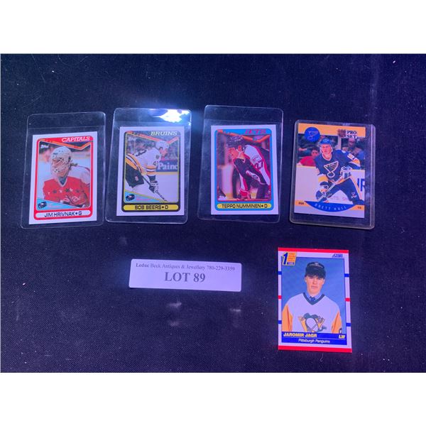 Brett Hull Pro Set 16 St. Louis Blues, Top Prospect Topps Jim Hrivank 9 Capitals, Bob Beers 113 Brui