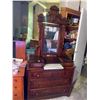 Image 1 : Beautiful Antique 3 Drawer Dresser w Marble Top & Ornate Mirror