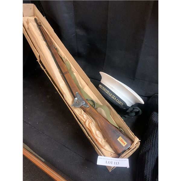 Vintage Kadet Civil War Musket Toy Cap Gun-Savannah, Tennessee & Royal Canadian Sea Cadets Cap sz 7 