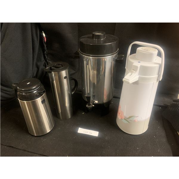 Stelton EM77 Vacuum Jug, 36 Cup Coffee Maker, Floral & Black Liquid Dispensers