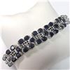 Image 1 : Silver Natural Sapphire(40ct) Bracelet (~length 7" inches) (~weight 31.8g), Appraised Retail $1880