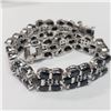 Image 3 : Silver Natural Sapphire(40ct) Bracelet (~length 7" inches) (~weight 31.8g), Appraised Retail $1880