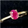 Image 2 : 10K Yellow Gold Natural Ruby(0.6ct) Ring (~Size 6.75) (~weight 1.5g), Made in Canada, Appraised Reta
