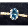Image 1 : 10K Yellow Gold Lab Blue & Natural Diamond 0.92Ct Ring (~Size 7) (~weight 1.18g), Made in Canada, Ap