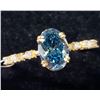 Image 2 : 10K Yellow Gold Lab Blue & Natural Diamond 0.92Ct Ring (~Size 7) (~weight 1.18g), Made in Canada, Ap