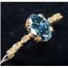 Image 3 : 10K Yellow Gold Lab Blue & Natural Diamond 0.92Ct Ring (~Size 7) (~weight 1.18g), Made in Canada, Ap