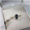 Image 4 : 10K Yellow Gold Lab Blue & Natural Diamond 0.92Ct Ring (~Size 7) (~weight 1.18g), Made in Canada, Ap