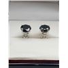 Image 1 : Black Diamond round Cut 8.14 Carat Solitaire Stud Earrings set in .925 Silver APPRAISED $6045.00.00 