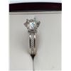Image 3 : 2.80 CT GRA CERTIFIED MOISSANITE VVS D COLOR SET IN A 6 CLAW HEAD WITH 30 ROUND CUT CUBIC ZIRCONIUM 