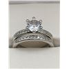Image 4 : V.Wang Style Double Engagement/Wedding Ring 1.0 Carat Solitaire Bezel Band Set Size 7