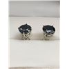 Image 1 : Natural Black Diamonds 7.96 Carat Solitaire Stud Earrings Set in .925 Silver APPRAISED $5857.00 see 