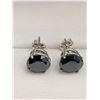 Image 3 : Natural Black Diamonds 7.96 Carat Solitaire Stud Earrings Set in .925 Silver APPRAISED $5857.00 see 