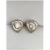 Image 2 : Natural Diamonds 2.0 Carat Irregular Cut Rose Gold/925 Silver Set Stud Earrings with Appraisal $3900