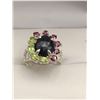 Image 1 : Natural Black Opals 8.87 Carat Multi Stone Cluster Top Ring 925 Silver Apprasal $1200.00