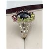 Image 2 : Natural Black Opals 8.87 Carat Multi Stone Cluster Top Ring 925 Silver Apprasal $1200.00