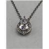 Image 2 : Oval Cut 1.1 Carat Tear Drop Solitaire Pendant & Chain Set 925 Silver