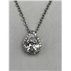 Image 4 : Oval Cut 1.1 Carat Tear Drop Solitaire Pendant & Chain Set 925 Silver