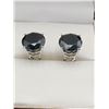 Image 1 : Natural Black Diamond 10.82 Carat Stud Earrings Set in .925 Silver with APPRAISAL $7880.00 see appra