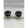 Image 2 : Natural Black Diamond 10.82 Carat Stud Earrings Set in .925 Silver with APPRAISAL $7880.00 see appra