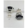 Image 4 : Natural Black Diamond 10.82 Carat Stud Earrings Set in .925 Silver with APPRAISAL $7880.00 see appra