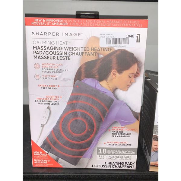 Sharper Image Calming Heat Massaging Weighted Heating Pad