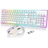 Image 1 : Wireless Gaming Keyboard and Mouse Combo,USB/Type C Dual Receiver,RGB LED Backlit,Rechargeable 4200m