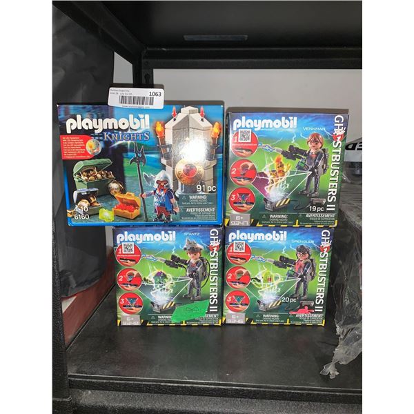 Playmobil Lot of 4 Ghostbusters II Spengler, Venkman, Stantz. And Knights Set