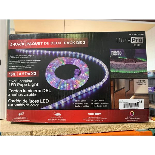 Ultra Pro Elite 15 Ft Color Changing LED Rope Light Pack of 2