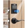 Image 1 : Tinewa Fingerprint Entry Door Lock, Black Smart Lock Front Door Handle Sets Lever, Electronic Digita
