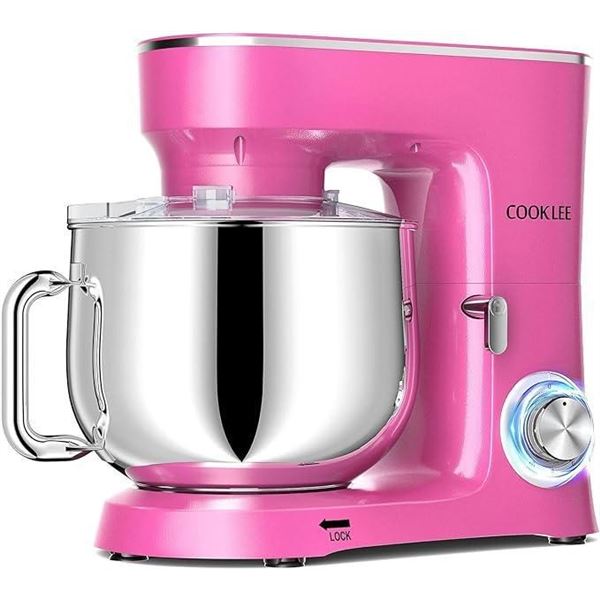 COOKLEE Stand Mixer, 9.5 Qt. 660W 10-Speed Electric Kitchen Mixer with Dishwasher-Safe Dough Hooks, 