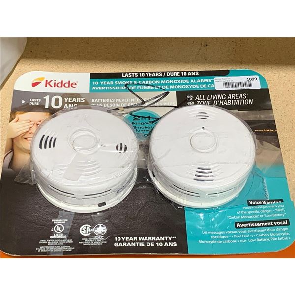 Kidde 10 Year Smoke & Carbon Monoxide Alarms Pack of 2